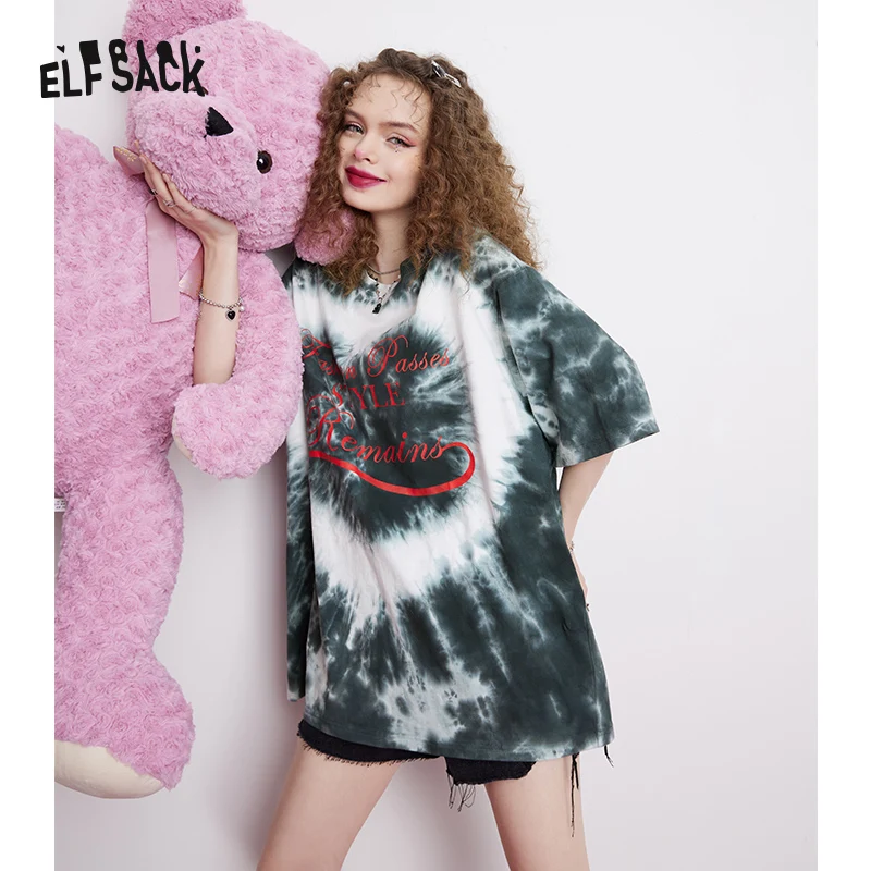 ELFSACK Letter Tie Dye Short Sleeve T-Shirt Women,2022 Summer Vintage Half Sleeve Korean Female Basic Daily Tops
ELFSACK Letter Tie Dye Short Sleeve T-Shirt Women,2022 Summer Vintage Half Sleeve Korean Female Basic Daily Tops