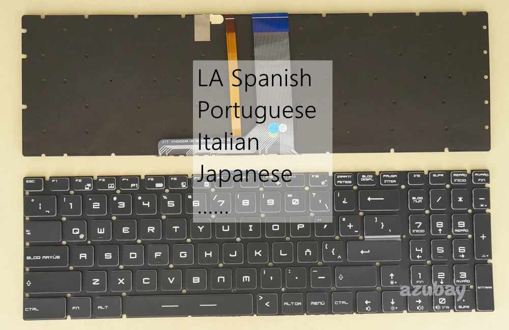 

Latin Spanish Portuguese Italian Japanese Keyboard For MSI MS-16J9 MS-16JB MS-16JC MS-16JD MS-16K2 MS-16K3 MS-16K4 RGB Backlit