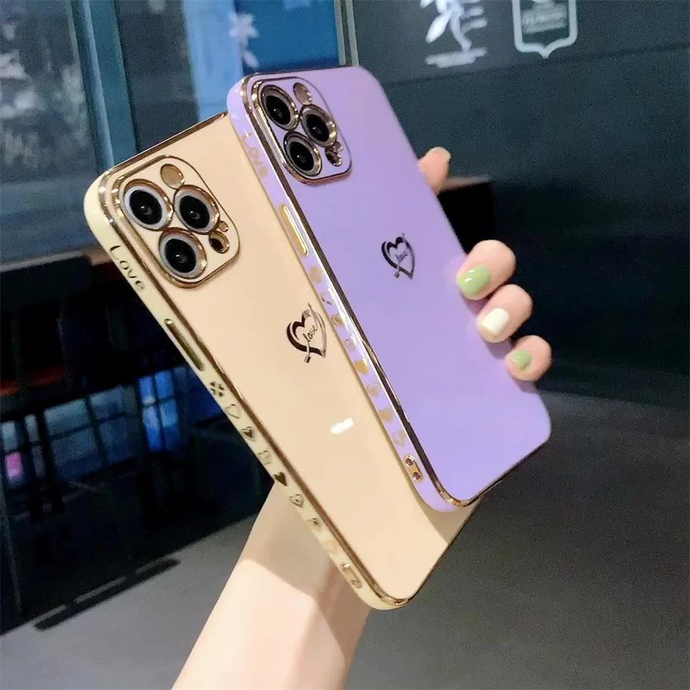 Luxury Phone Case For iPhone 11 12 13 Pro Max X XR XS Max 7 8 Plus SE 2 Electroplated Love Heart Cute Side Pattern Soft TPU Case
Luxury Phone Case For iPhone 11 12 13 Pro Max X XR XS Max 7 8 Plus SE 2 Electroplated Love Heart Cute Side Pattern Soft TPU Case