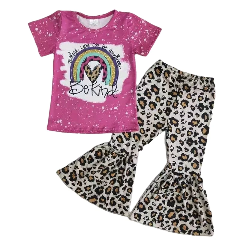 Хлопковый комплект с оборками Изысканная одежда для девочек детской одежды