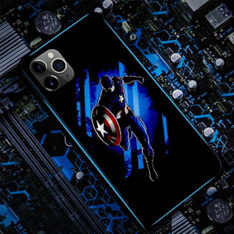 led Phone Case For iPhone 12 11 Pro XS MAX SE 7 8 Plus XR LED 6 Kinds of Light Color Change Shockproof Glass Coque
led Phone Case For iPhone 12 11 Pro XS MAX SE 7 8 Plus XR LED 6 Kinds of Light Color Change Shockproof Glass Coque