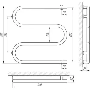 Heated towel rail electric Laris M-shaped 25 CC3 500x500 white (73207380) For bathroom holder rack radiator water towels Racks Hardware Fixture Home