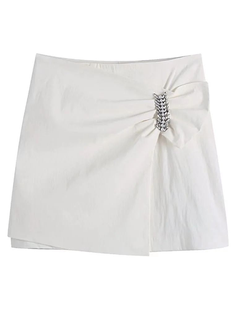 ZXQJ Women 2022 Fashion With Shiny Buckled Mini Skirt Vintage High Waist Side Zipper Female Skirts Mujer
ZXQJ Women 2022 Fashion With Shiny Buckled Mini Skirt Vintage High Waist Side Zipper Female Skirts Mujer