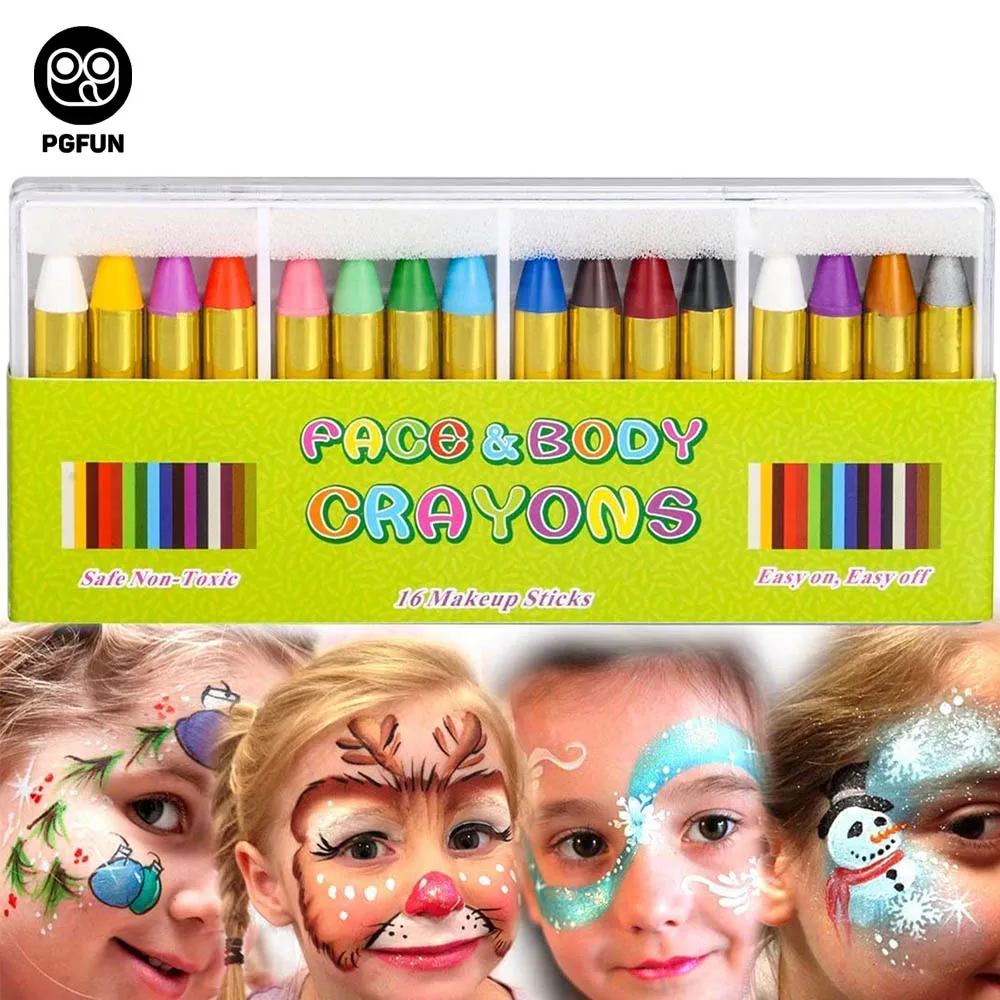 DIY 16 pieces face painting coloured pencils, non-toxic body paint sticks body tattoo crayons kit for children, toddlers,
DIY 16 pieces face painting coloured pencils, non-toxic body paint sticks body tattoo crayons kit for children, toddlers,