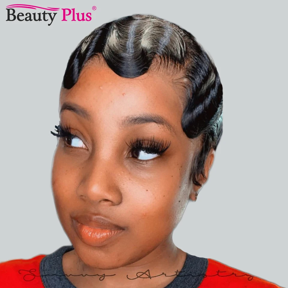 

The Cut Life Short Curly Bob Pixie Cut Full Machine Made Human Hair Wigs With Bang For Black Women Glueless Remy Brazilian Hair