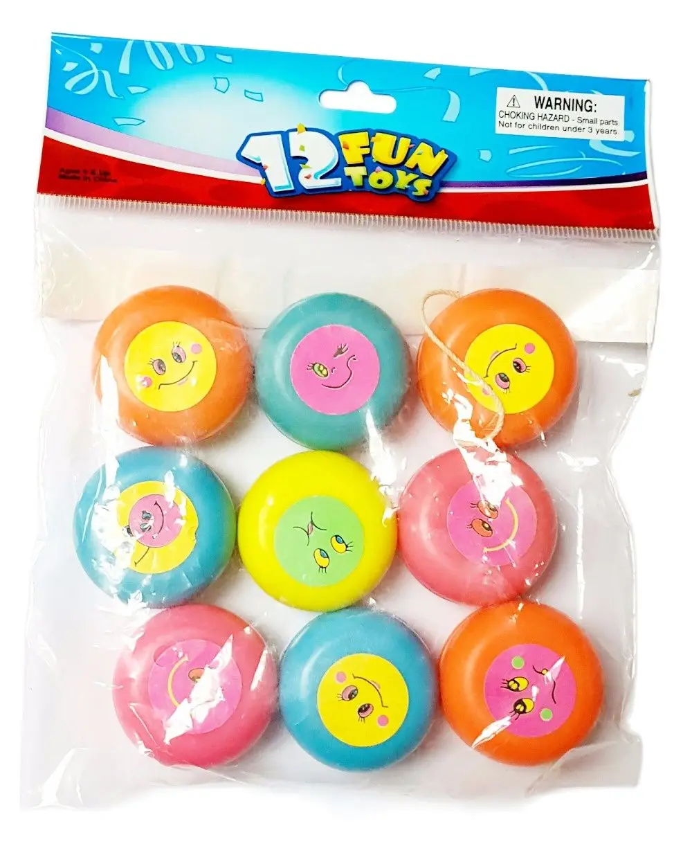 

12X 38mm Smile Yoyo Yo-yo Kids Child Boy Girls Birthday Party Favors Gift Novelty Cake Decoration Pinata Bag Filler Loot Gag Toy