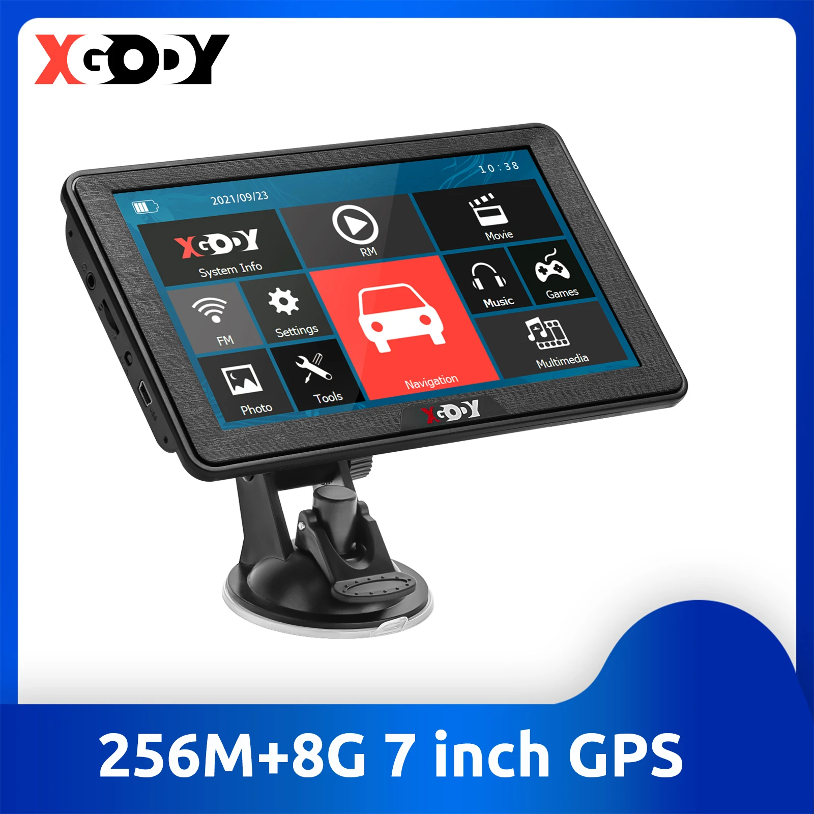 

XGODY 7 inch Car Gps Navigation Truck GPS Navigator 256M+8GB FM Transmitter 2022 Europe Map SAT NAV Russia Navitel Touch Screen