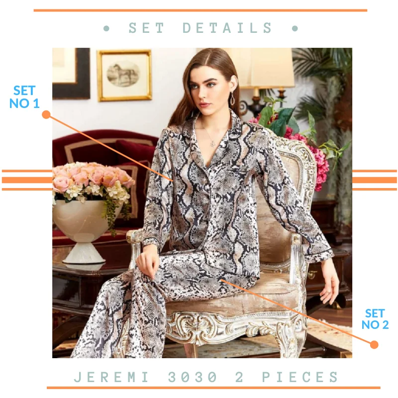 JEREMI 3030 комплект из 2 предметов шелковистая Пижама для женщин невесты Trousseau Dowry