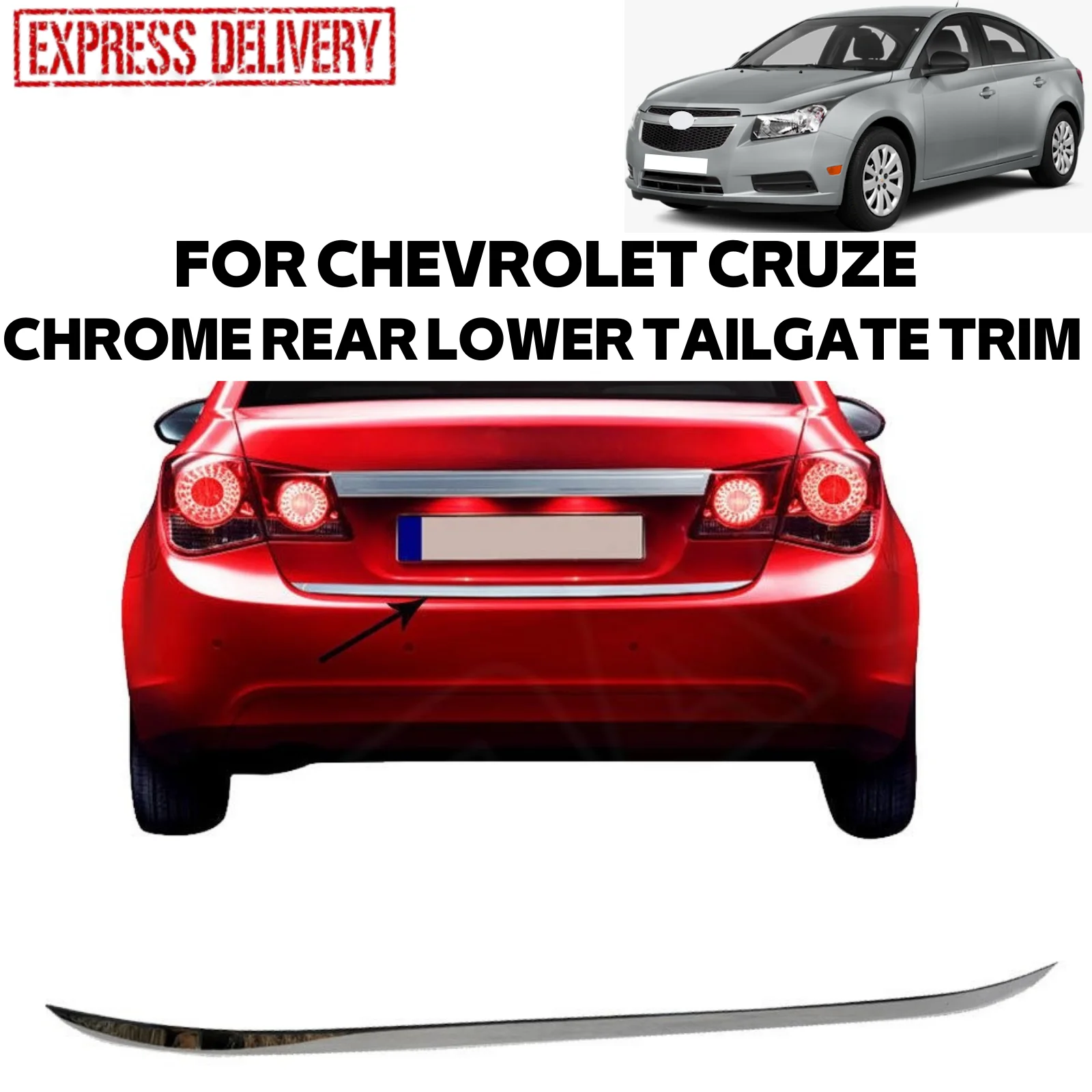FOR CHEVROLET CRUZE 2009-2021 CHROME BOTTOM TRUNK LID TRIM TRUNK STREAMER STAINLESS STEEL COLOR NEW MODEL BRAND CAR ACCESSORIES
FOR CHEVROLET CRUZE 2009-2021 CHROME BOTTOM TRUNK LID TRIM TRUNK STREAMER STAINLESS STEEL COLOR NEW MODEL BRAND CAR ACCESSORIES