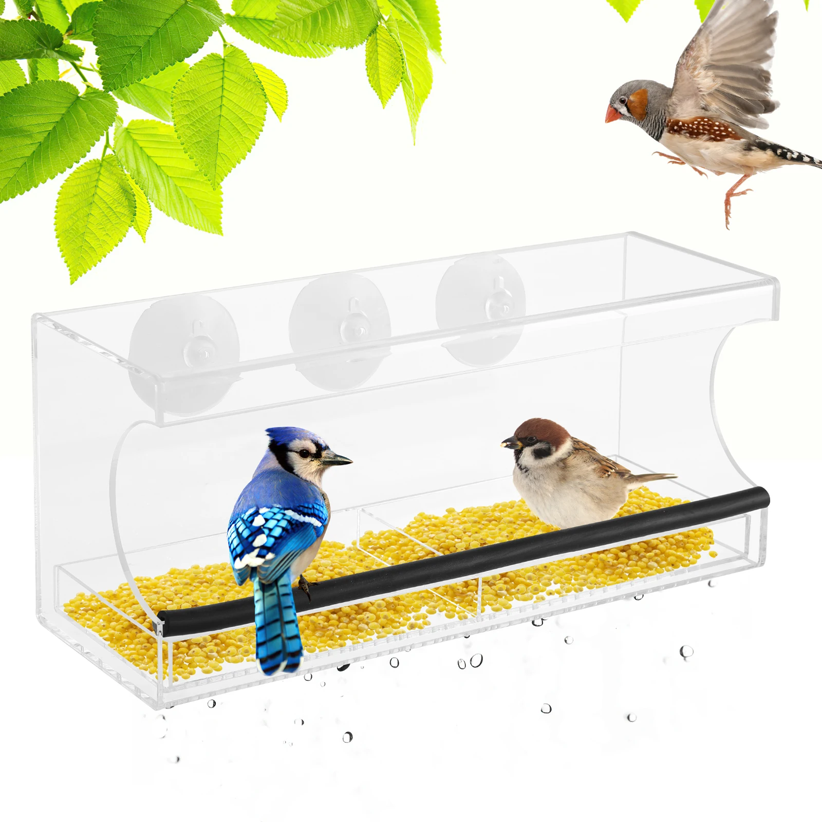Large window bird food dispenser, bird house window suction cup, transparent suction cup base transparent bird house window
Large window bird food dispenser, bird house window suction cup, transparent suction cup base transparent bird house window