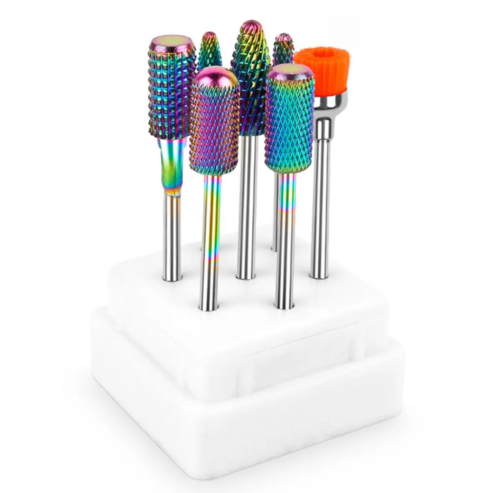 7Pcs Nail Drill Bits For Electric Drill Manicure Machine Accessory Rainbow Tungsten Carbide Ceramic Milling Cutter Nail Files
7Pcs Nail Drill Bits For Electric Drill Manicure Machine Accessory Rainbow Tungsten Carbide Ceramic Milling Cutter Nail Files