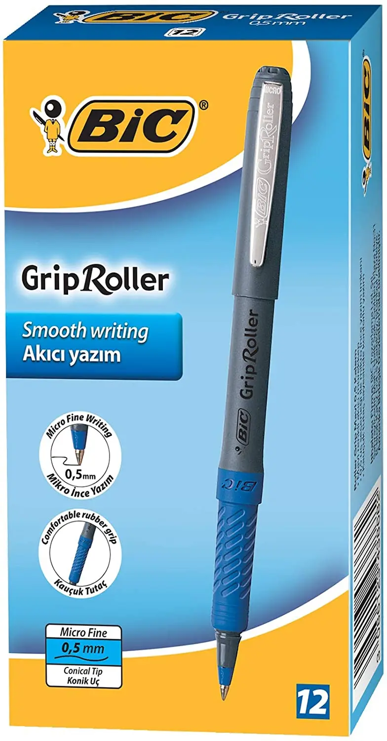 BIC Roller Glide Grip Roller Ball Pen, Micro Fine, 0.5 mm, Black Ink, Box of 12, Precision Writing, Office and School Supplies
BIC Roller Glide Grip Roller Ball Pen, Micro Fine, 0.5 mm, Black Ink, Box of 12, Precision Writing, Office and School Supplies