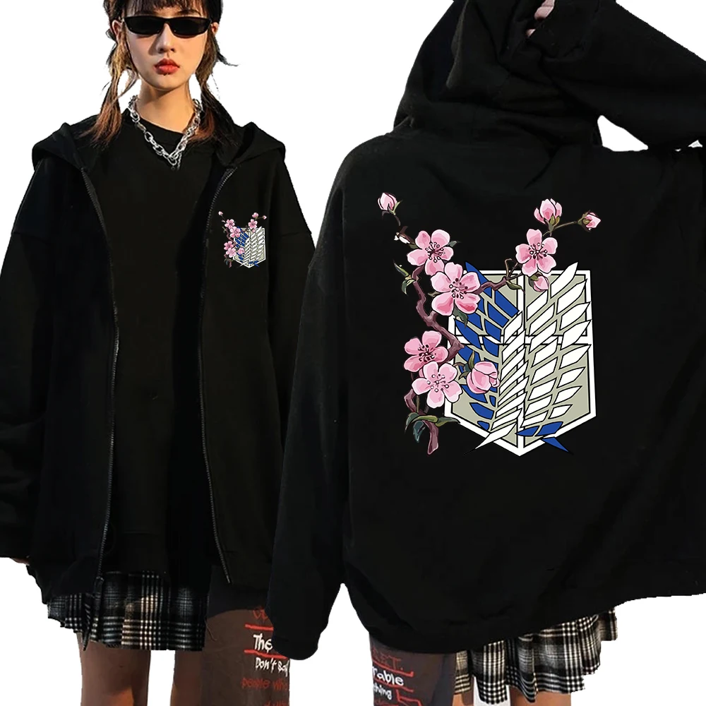 Толстовка с длинным рукавом и принтом аниме атака на титанов, мужские и женские топы, толстовки на молнии в стиле Харадзюку 
Толстовка с длинным рукавом и принтом аниме атака на титанов, мужские и женские топы, толстовки на молнии в стиле Харадзюку