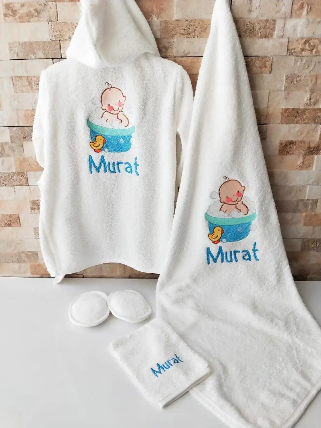 Jaju Baby Handmade, Baby and Cute Duck Embroidered - Custom Embroidered Bathrobe SET
Jaju Baby Handmade, Baby and Cute Duck Embroidered - Custom Embroidered Bathrobe SET