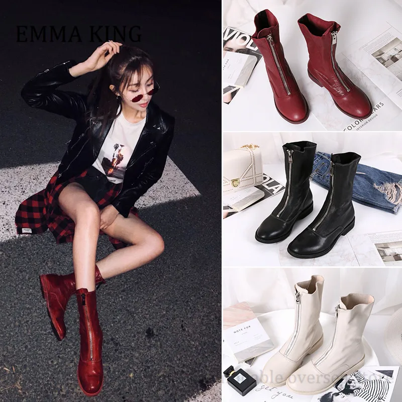 2021 Spring And Autumn Women Front Zip Ankle Boots Genuine Leather Round Toe Martin Boots Low Block Heel Short Botas De Mujer
2021 Spring And Autumn Women Front Zip Ankle Boots Genuine Leather Round Toe Martin Boots Low Block Heel Short Botas De Mujer