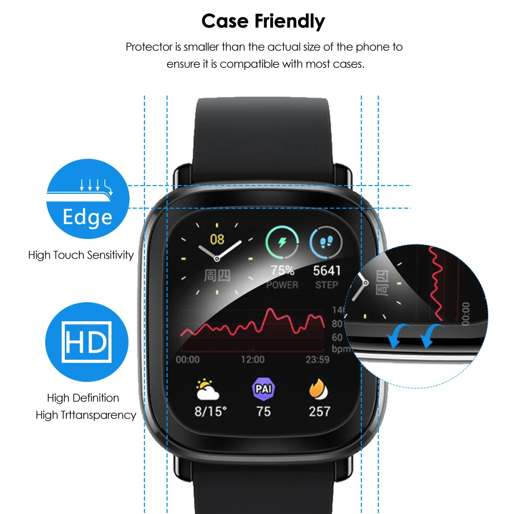 2 Pcs Screen Protector For Amazfit GTS 2 mini Smartwatch Soft Film Full Cover Anti-Scratch Screen Guard Shield Front Cover
2 Pcs Screen Protector For Amazfit GTS 2 mini Smartwatch Soft Film Full Cover Anti-Scratch Screen Guard Shield Front Cover