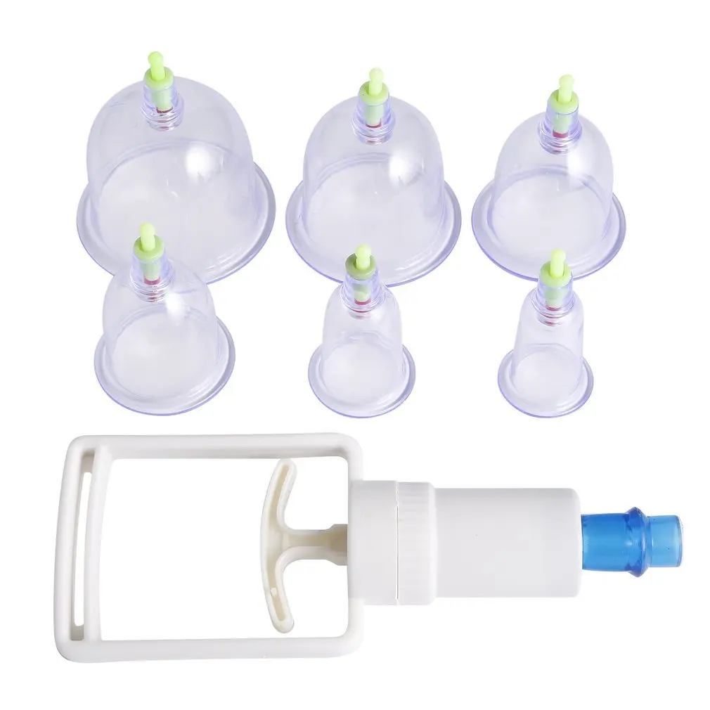 

6 pcs Vacuum Cupping Set Chinese Medical Cupping Cups Cans Suction Cup Therapy Back Body Detox Massage Anti Cellulite Massager