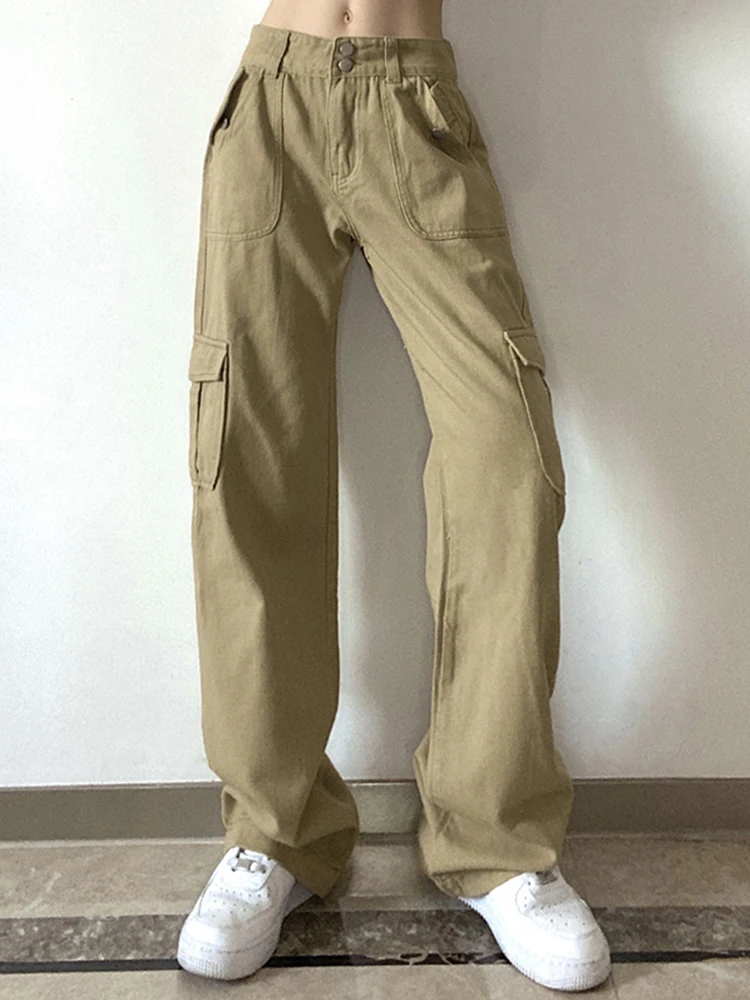 Low Waist Jeans Women Baggy Denim Cargo Pants Khaki Straight Trousers Boyfriend Pockets Vintage Y2k Fashion Harajuku Streetwear
Low Waist Jeans Women Baggy Denim Cargo Pants Khaki Straight Trousers Boyfriend Pockets Vintage Y2k Fashion Harajuku Streetwear