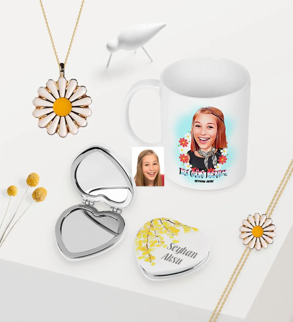 Женский заказной карикатура чашки цветочное зеркало ожерелье Маргаритка браслет набор-7
Женский заказной карикатура чашки цветочное зеркало ожерелье Маргаритка браслет набор-7