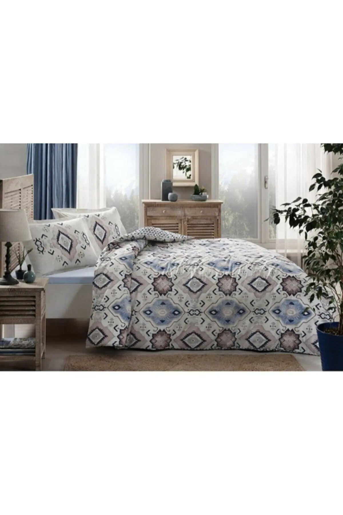 

Özdilek Azure Double Duvet Cover Set Blue, Without Rubber, 200x220 Cm, Bed Sheet 240x260 cm, Pillowcase 50x70 cm (2 Pieces)
