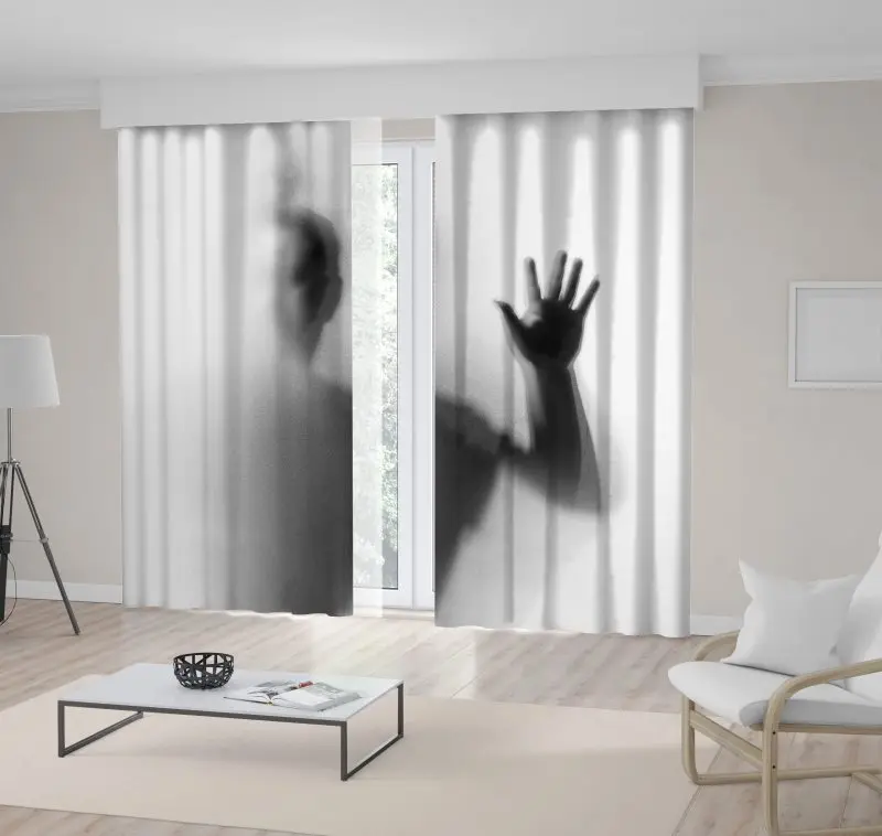 Curtain Dangerous Man Behind the Frosted Glass Halloween Danger Theme Photo Printed Black White
Curtain Dangerous Man Behind the Frosted Glass Halloween Danger Theme Photo Printed Black White