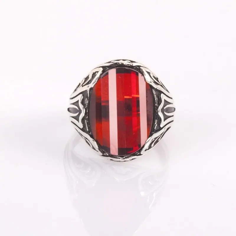 925 Sterling Red Zircon Stone Silver Ring Fashion Turkish Premium Quality Handmade Jawelery 
925 Sterling Red Zircon Stone Silver Ring Fashion Turkish Premium Quality Handmade Jawelery
