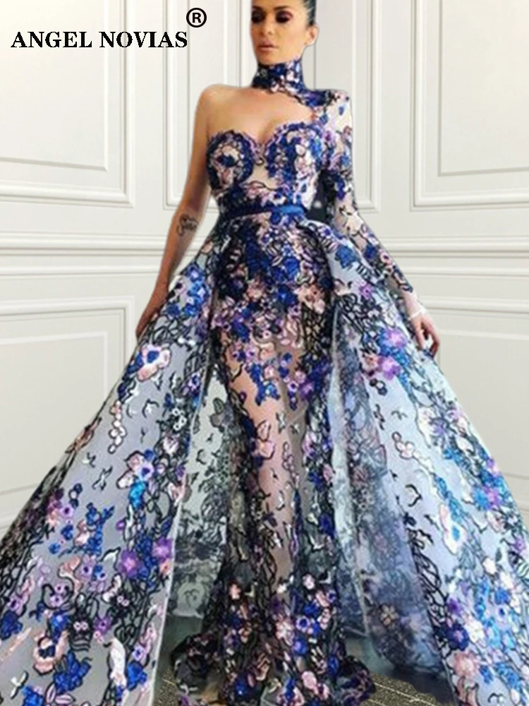 Long Sleeves Luxury Sequins Lace Evening Dresses With Detachable Skirt High Neck Elegant Abendkleider Robe De Soiree
Long Sleeves Luxury Sequins Lace Evening Dresses With Detachable Skirt High Neck Elegant Abendkleider Robe De Soiree