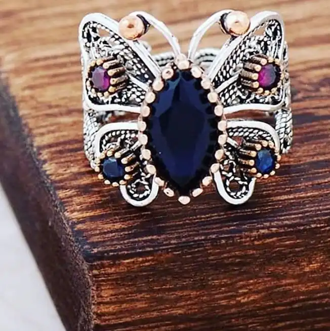 925 sterling Silver 3 Color Emerald Ruby Zircon Filigree Of Pansies Reyyan Ring Mount Mardin Turkish Adjustable Jewelry Butterfly
925 sterling Silver 3 Color Emerald Ruby Zircon Filigree Of Pansies Reyyan Ring Mount Mardin Turkish Adjustable Jewelry Butterfly