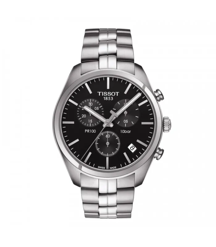 Tissot T-Classic PR 100 хронограф 41 мм нержавеющая сталь кварцевые часы мужские T101.417.11.051.00