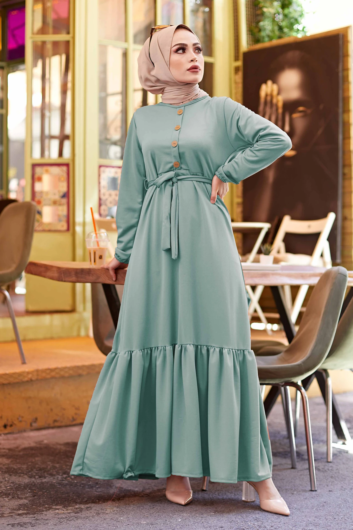 Women Muslim Dubai Ruffled Belted Dress Hijab Dress Casual Elegant Chic Dress Seasonal High Quality Woman Dress
Women Muslim Dubai Ruffled Belted Dress Hijab Dress Casual Elegant Chic Dress Seasonal High Quality Woman Dress