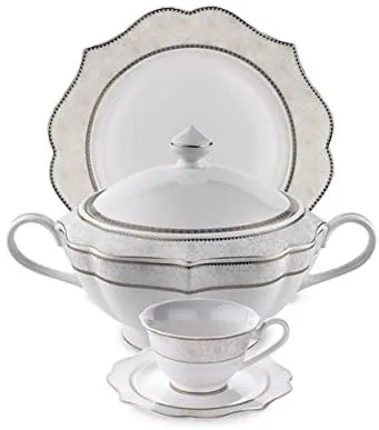 Schafer 87 Piece with Lace Elegantia Caroline Series Fine Bone Dinner Set SHF 12001 with Lace
Schafer 87 Piece with Lace Elegantia Caroline Series Fine Bone Dinner Set SHF 12001 with Lace