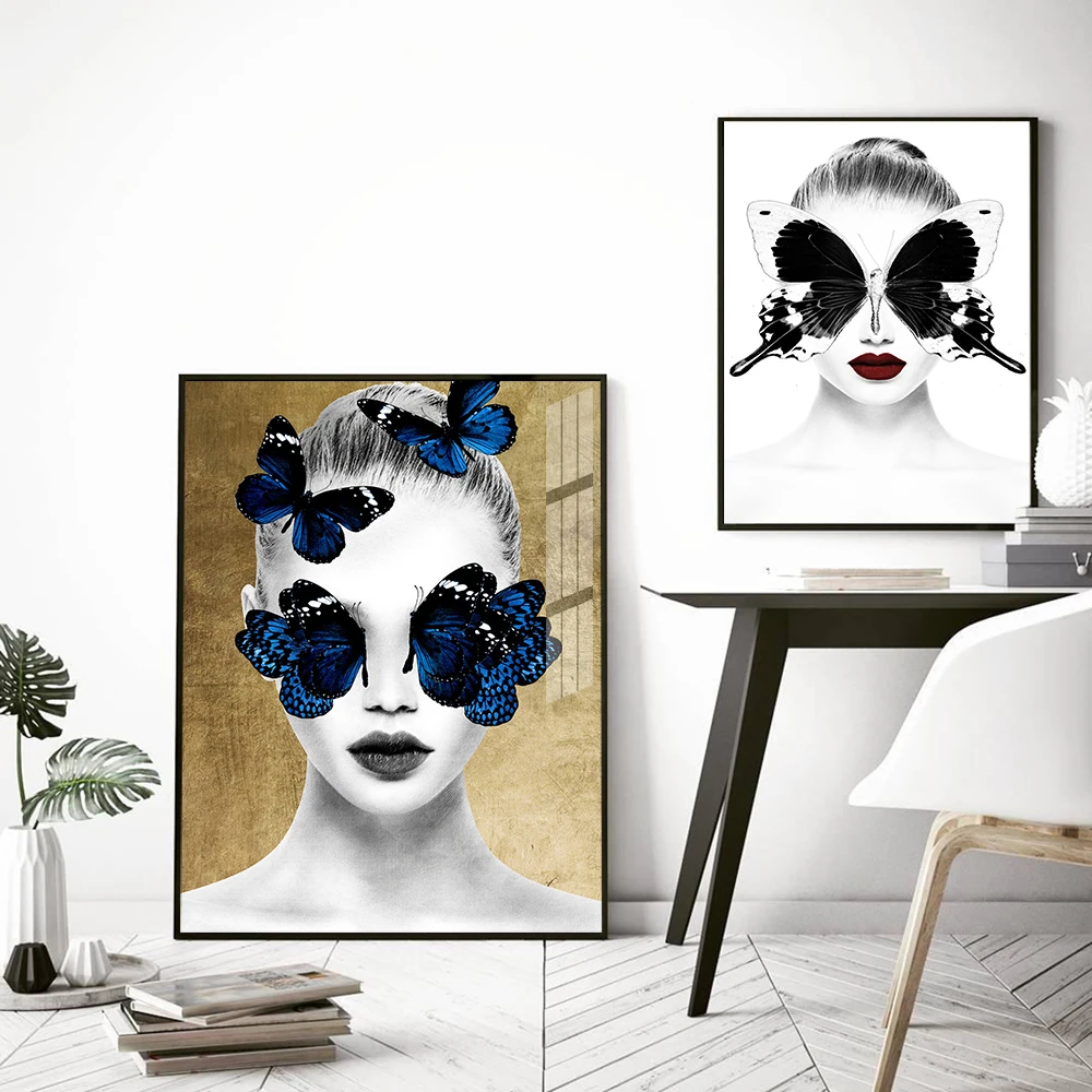 Vintage Abstract Girl Butterfly Feathers Women Wall Art Canvas Painting Fashion Nordic Poster Wall Pictures For Living Room Deco
Vintage Abstract Girl Butterfly Feathers Women Wall Art Canvas Painting Fashion Nordic Poster Wall Pictures For Living Room Deco