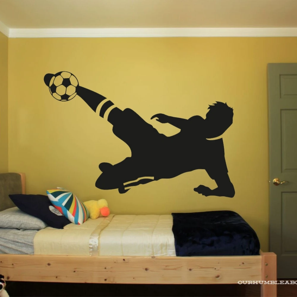 Colored Ball Soccer Silhouette Wall Stickers For Boys Bedroom Decals Art Decor A0044 | Дом и сад