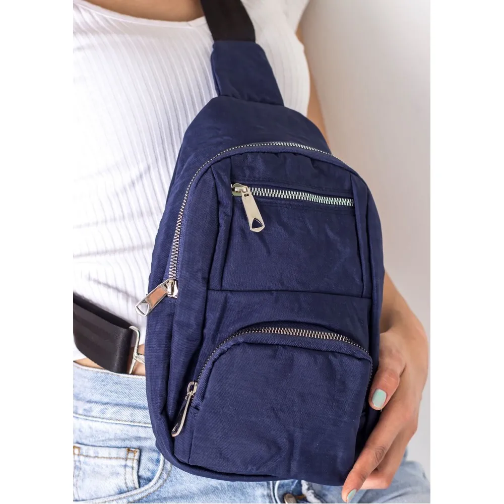 Dark Navy Blue Color Fashion Trend Women Lady Quality Zippered Cloth Fabric Waist Crossbody Backpack and Shoulder Bag
Dark Navy Blue Color Fashion Trend Women Lady Quality Zippered Cloth Fabric Waist Crossbody Backpack and Shoulder Bag