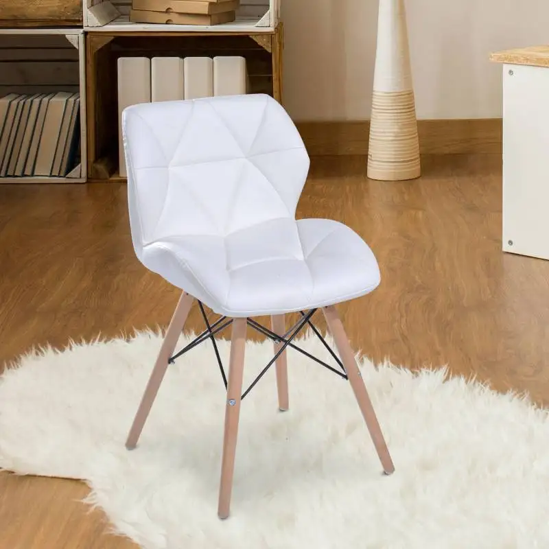 Стул для столовой из полиуретановой кожи + Maderaanco 42x48x75 см | Дом и сад