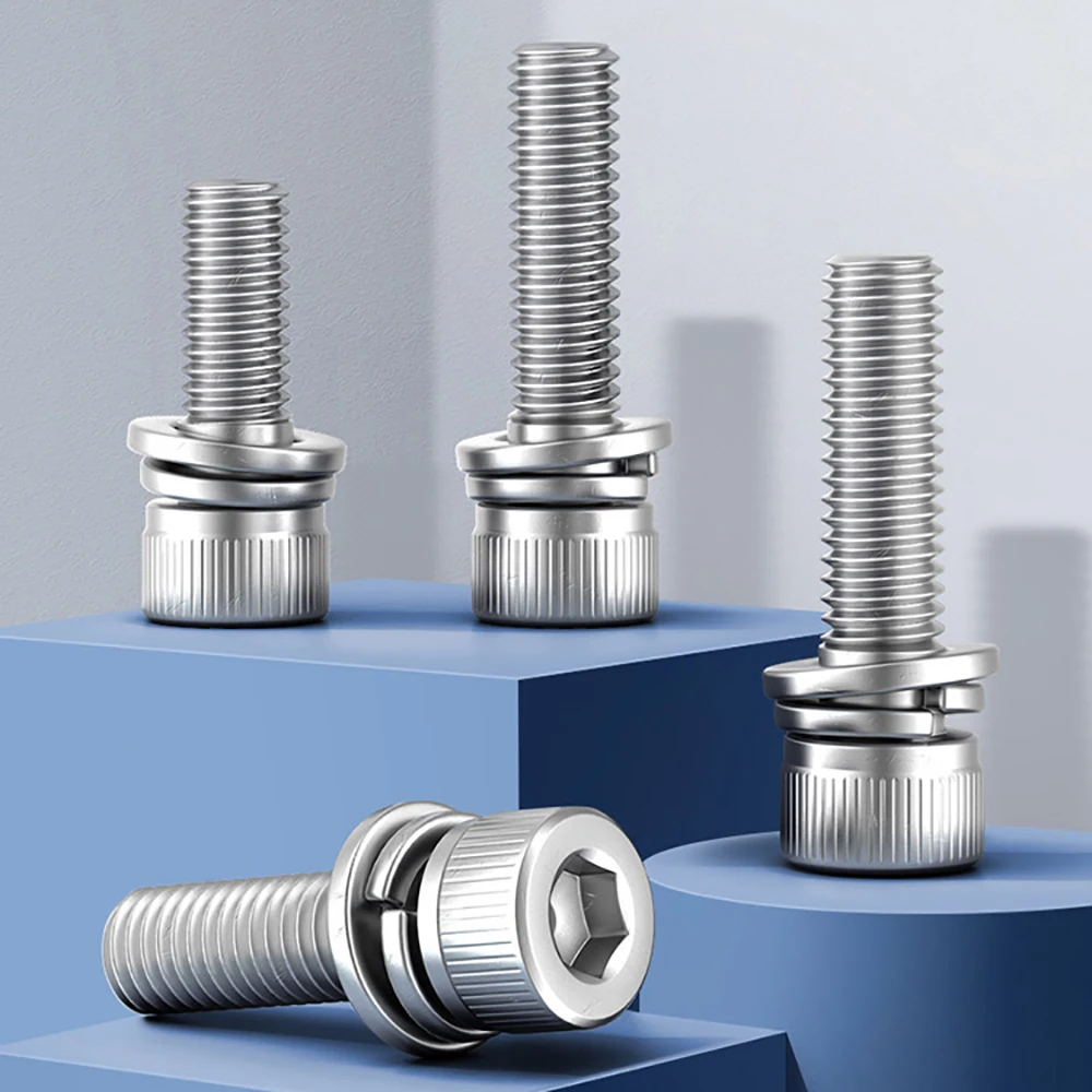 M2.5 M3 M4 M5 M6 M8 304 A2 Stainless Steel Hexagon Hex Socket Head Cap Allen Bolt Screw with Washer Three Combination Screw
M2.5 M3 M4 M5 M6 M8 304 A2 Stainless Steel Hexagon Hex Socket Head Cap Allen Bolt Screw with Washer Three Combination Screw