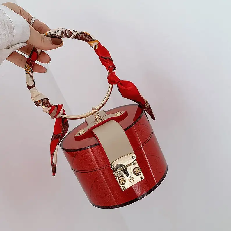 Handamde Clear Transparent Acrylic Scott Box Clutch Purse Bag with Scarf Leather Handle, Size 12 x 12 x H9cm, #AE098M
Handamde Clear Transparent Acrylic Scott Box Clutch Purse Bag with Scarf Leather Handle, Size 12 x 12 x H9cm, #AE098M