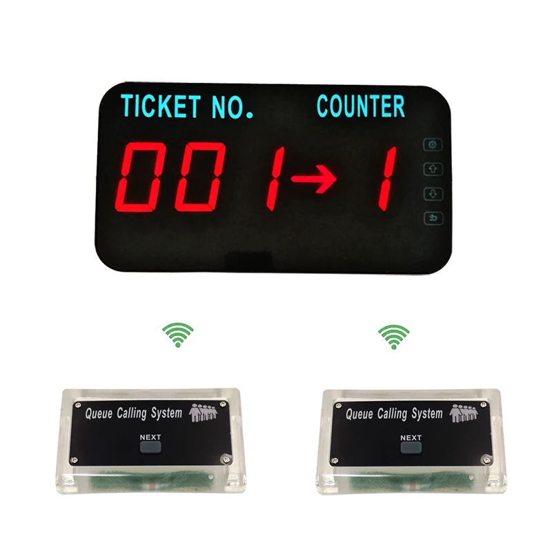Wireless Queue Management Call System LED Display Show Tickets Number and Counter Number 2 control button + 1 display
Wireless Queue Management Call System LED Display Show Tickets Number and Counter Number 2 control button + 1 display