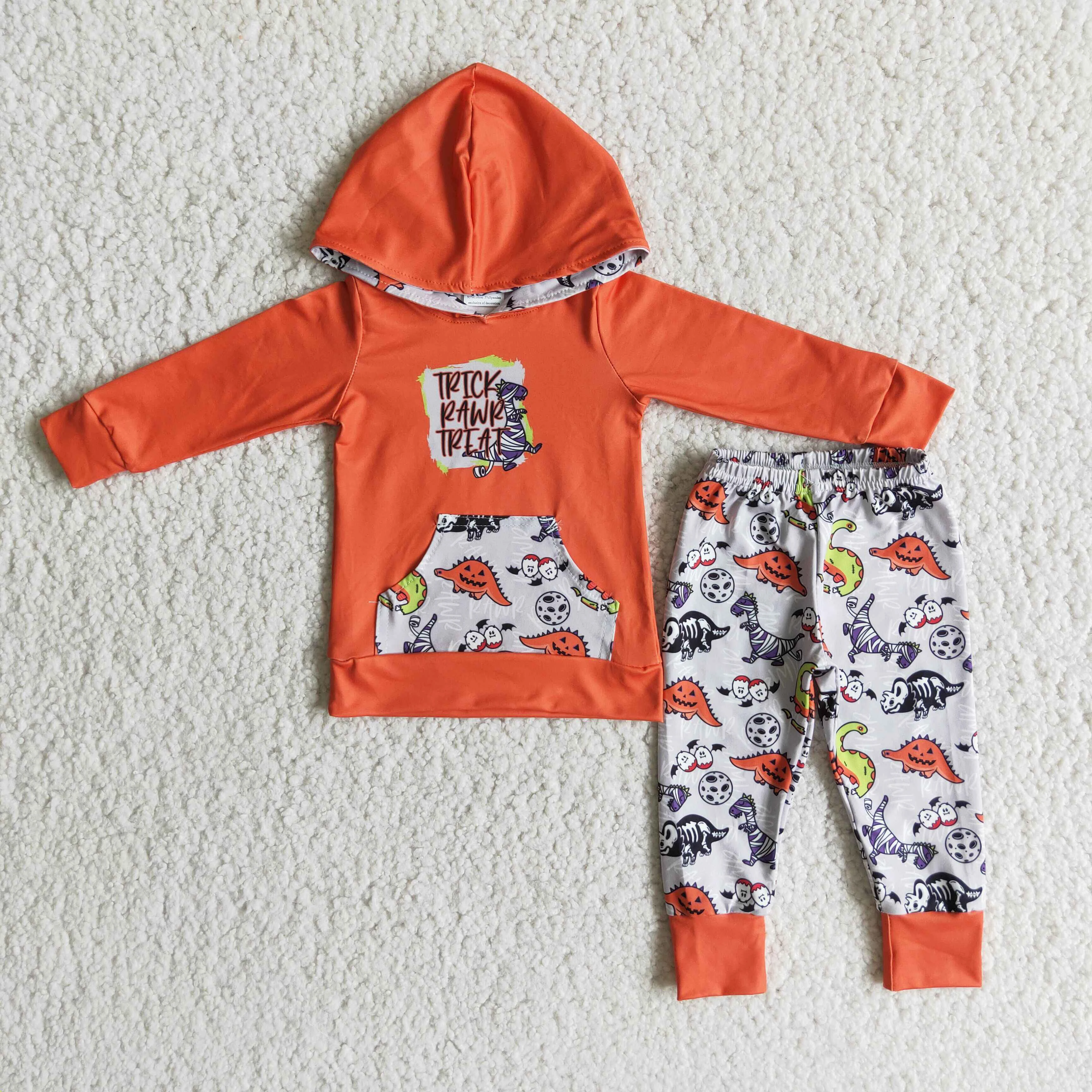 Halloween New Orange Hoodie Long Sleeve Trick Rawr Treat Dinosaur Straight Boy Pants Milk Silk Cute Boutique RTS Outfits 
Halloween New Orange Hoodie Long Sleeve Trick Rawr Treat Dinosaur Straight Boy Pants Milk Silk Cute Boutique RTS Outfits