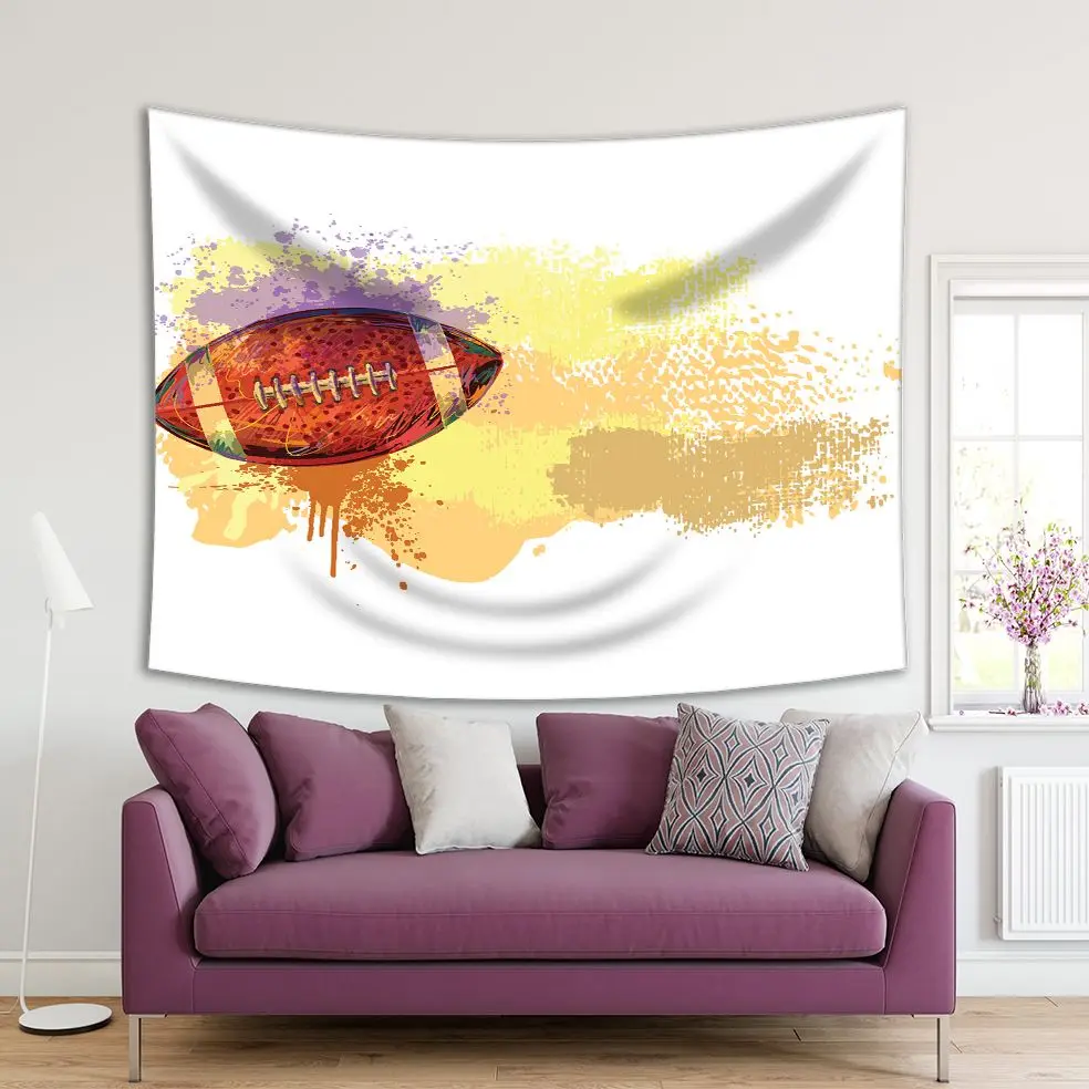 Tapestry American Football on Pain Splashes Water Color Effect Art Printed Brown Yellow Lilac
Tapestry American Football on Pain Splashes Water Color Effect Art Printed Brown Yellow Lilac