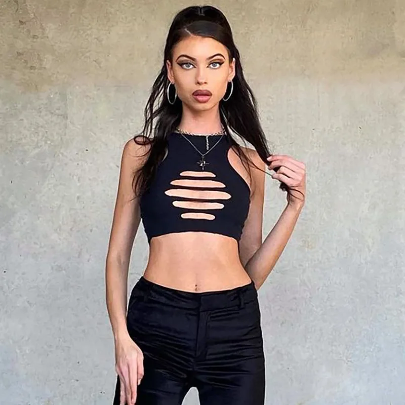 2022 Summer New Solid Color Round Neck Pullover Sleeveless Hollow Out Navel Casual Women's Top
2022 Summer New Solid Color Round Neck Pullover Sleeveless Hollow Out Navel Casual Women's Top