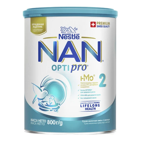 Смесь NAN 2 Optipro молочная с 6 месяцев 800 г | Мать и ребенок