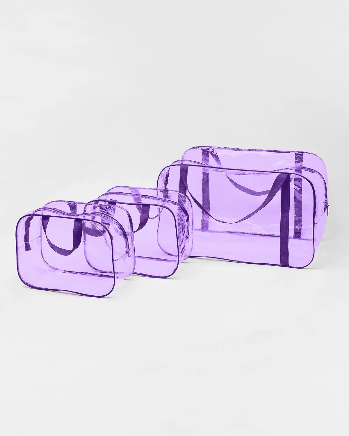 Сумка в роддом прозрачная набор 3 шт Bag in the hospital + 2 cosmetic bags of kinderbox 122 toned/purple bag maternity -