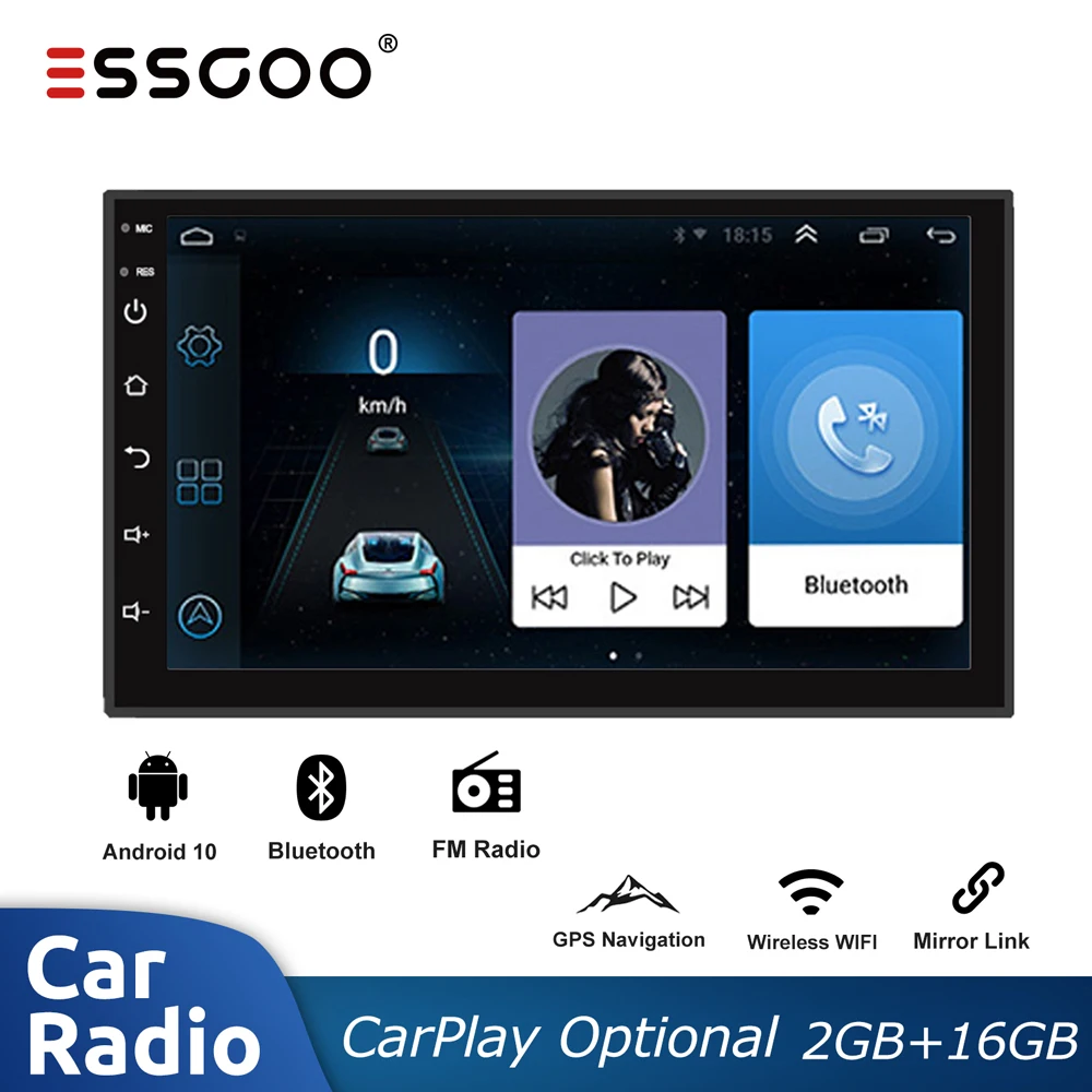 Автомобильный мультимедийный плеер ESSGOO, универсальная стерео-система на Android, с 7 "экраном, Bluetooth, Wi-Fi, GPS, FM радио, типоразмер 2 Din
Автомобильный мультимедийный плеер ESSGOO, универсальная стерео-система на Android, с 7 "экраном, Bluetooth, Wi-Fi, GPS, FM радио, типоразмер 2 Din