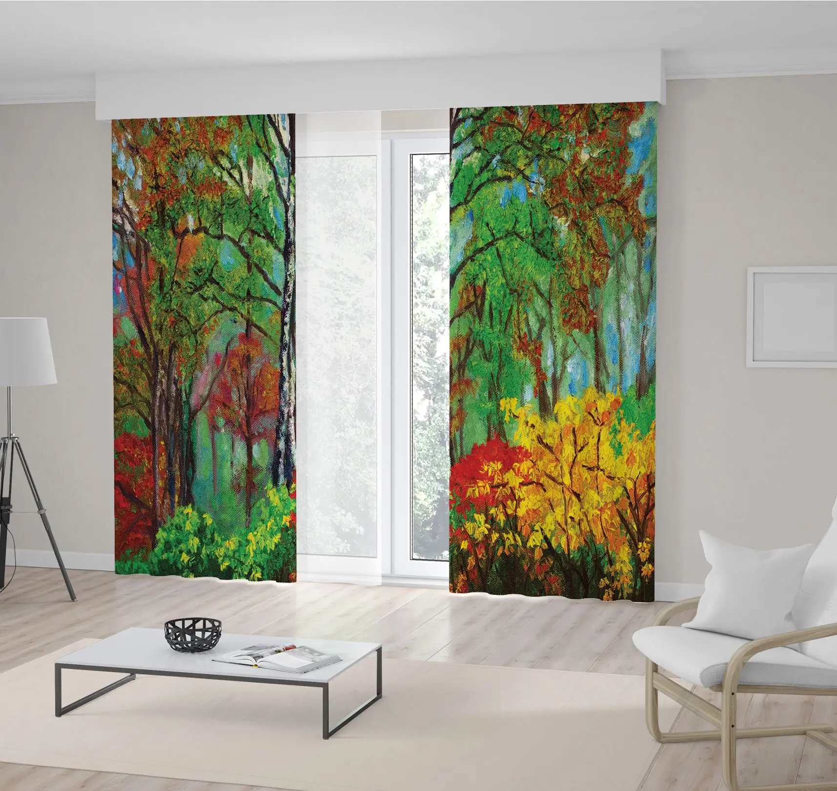 Curtain Colorful Forest Trees Autumn Countryside Scenery Landscape Oil Painting in Yellow Red Green
Curtain Colorful Forest Trees Autumn Countryside Scenery Landscape Oil Painting in Yellow Red Green