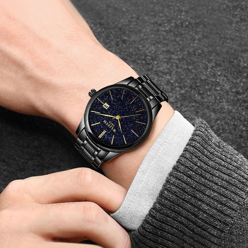 WLISTH bright starry sky fashion business watch men's luxury stainless steel sports chronograph quartz watch Relogio Masculino
WLISTH bright starry sky fashion business watch men's luxury stainless steel sports chronograph quartz watch Relogio Masculino