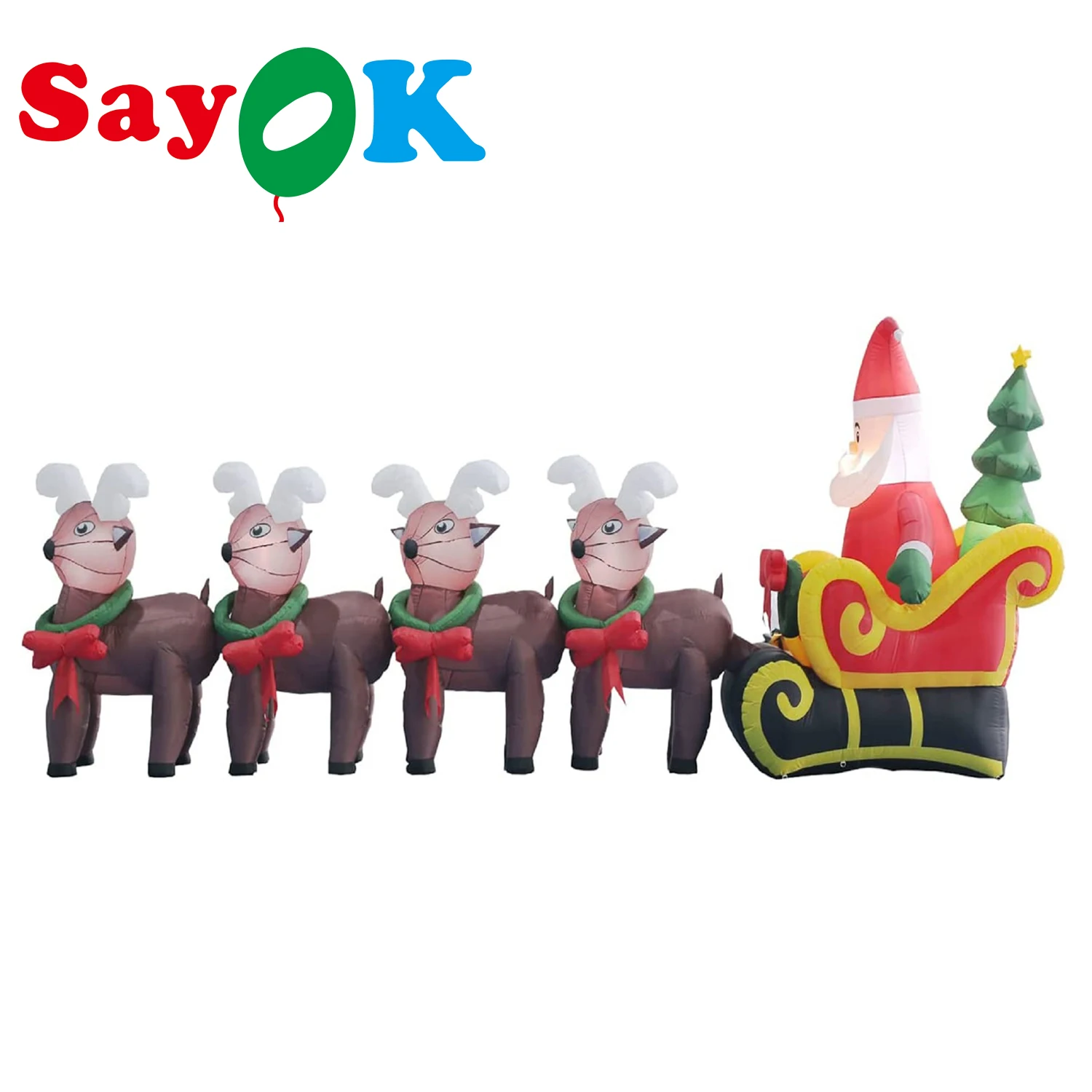 SAYOK 24 фута надувной Рождественский Санта-Клаус сани с елкой надувные рождественские олень для наружного украшения вечерние
SAYOK 24 фута надувной Рождественский Санта-Клаус сани с елкой надувные рождественские олень для наружного украшения вечерние
