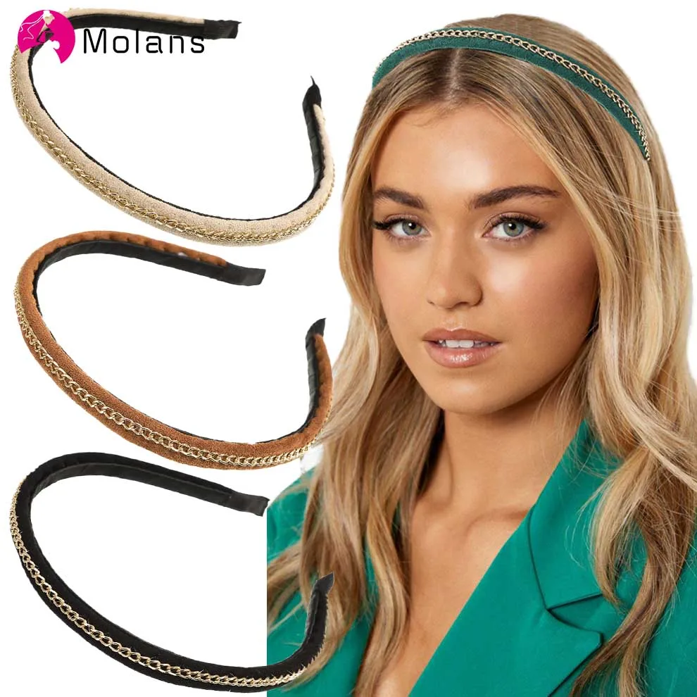 Molans Solid Color Suede Headband for Women Fashion Chain Hair Hoop Headwear Girls Hairband Bezel Headdress Hair Accessories
Molans Solid Color Suede Headband for Women Fashion Chain Hair Hoop Headwear Girls Hairband Bezel Headdress Hair Accessories