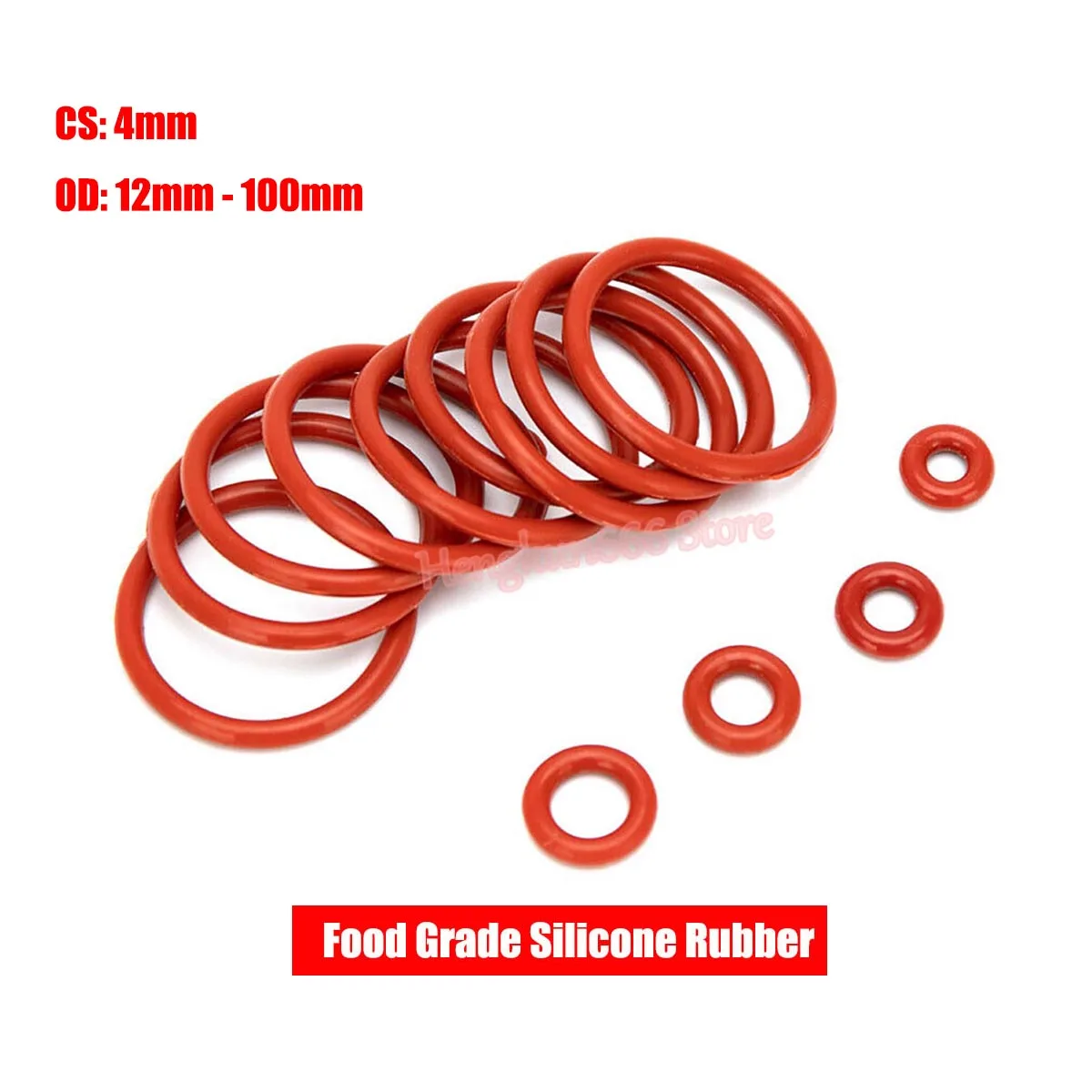CS 4mm Food Grade Silicone Rubber O-Ring OD 12mm-100mm Red VMQ Sealing Washer O Ring Gaskets Waterproof And Insulated
CS 4mm Food Grade Silicone Rubber O-Ring OD 12mm-100mm Red VMQ Sealing Washer O Ring Gaskets Waterproof And Insulated