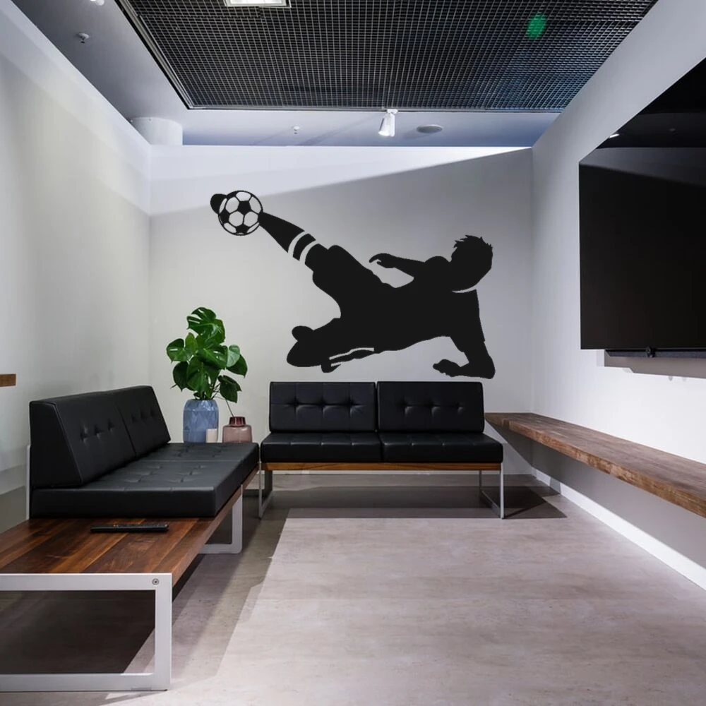 Colored Ball Soccer Silhouette Wall Stickers For Boys Bedroom Decals Art Decor A0044 | Дом и сад